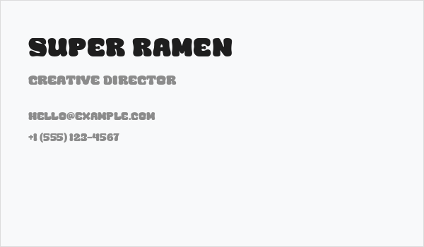 Super Ramen Business Card