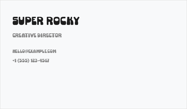 Super Rocky Business Card