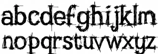 Super Rugged Schriftart Kleinbuchstaben