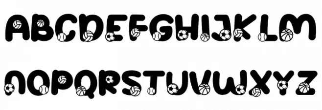 Super School Ball Font Litere mari