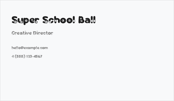 Super School Ball Business Card