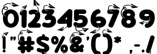 Super School Paper Plane フォント その他の文字