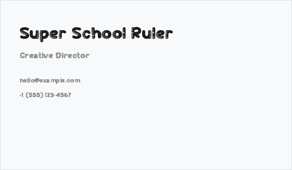Super School Ruler Business Card