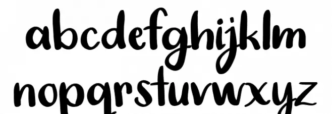 Super Simple Brush Script Font Litere mici
