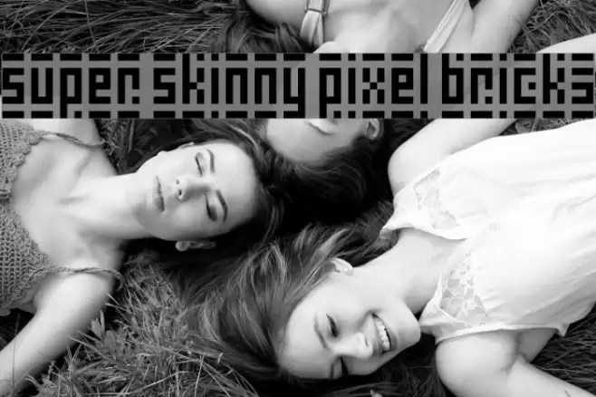Super Skinny Pixel Bricks Font examples