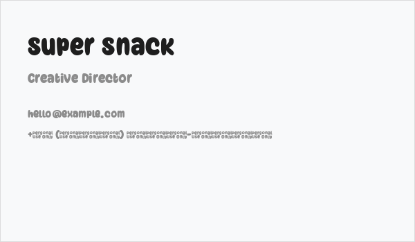 Super Snack Business Card