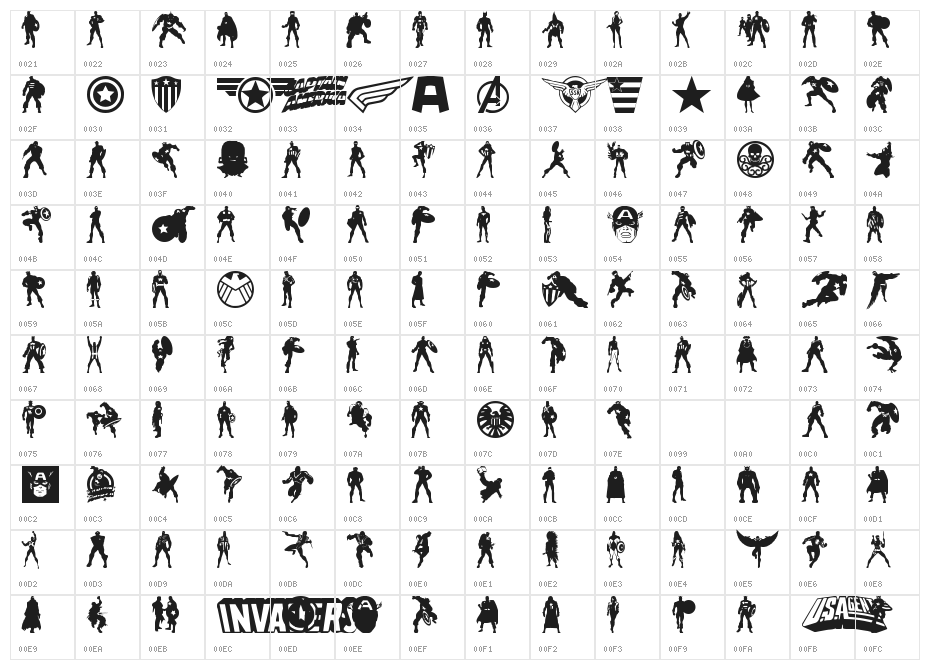 Super Soldier Regular Character Map