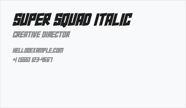 Super Squad Italic Business Card