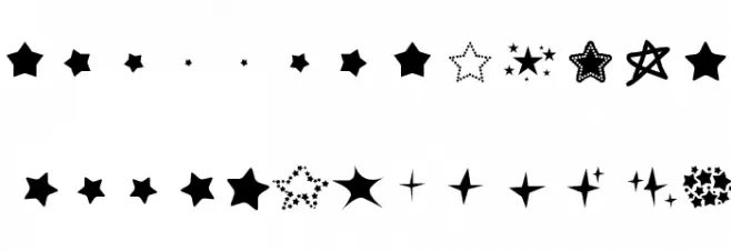 Super Stars Шрифта ВЕРХНИЙ
