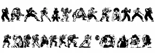 Super Street Fighter Hyper Fonting Schriftart Kleinbuchstaben