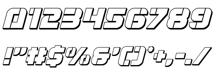 Super Submarine 3D Italic Font OTHER CHARS