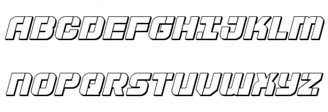 Super Submarine 3D Italic Шрифта ВЕРХНИЙ