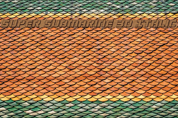 Super Submarine 3D Italic Font examples