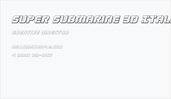 Super Submarine 3D Italic Business Card