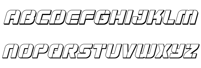 Super Submarine 3D Italic Font LOWERCASE