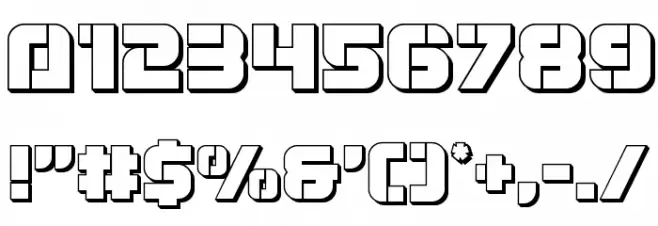 Super Submarine 3D Font OTHER CHARS