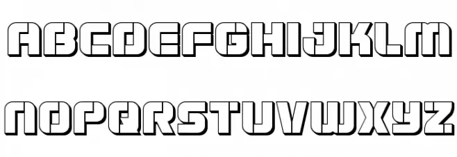 Super Submarine 3D Schriftart Kleinbuchstaben