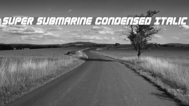 Super Submarine Condensed Italic Font examples