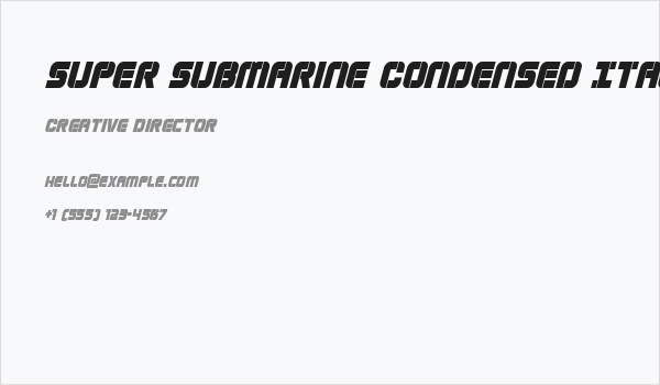 Super Submarine Condensed Italic Business Card