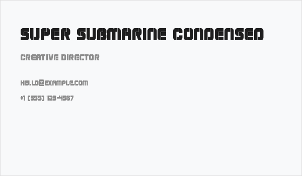 Super Submarine Condensed Business Card