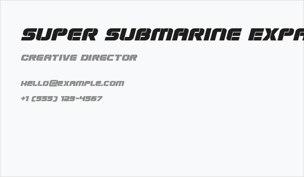 Super Submarine Expanded Italic Business Card