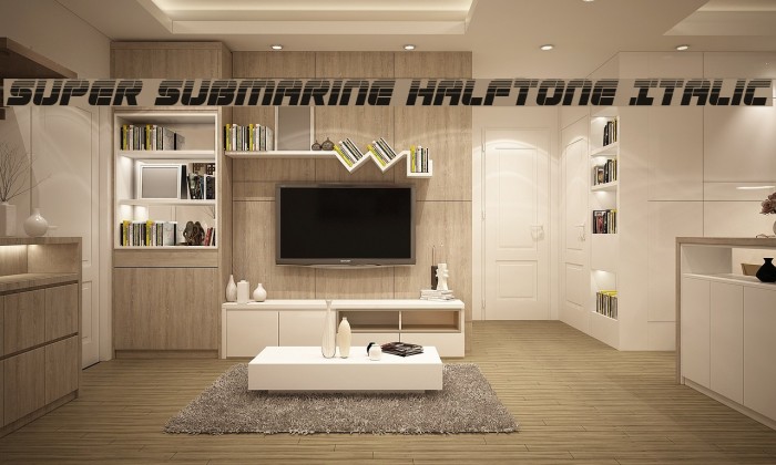 Super Submarine Halftone Italic Font examples