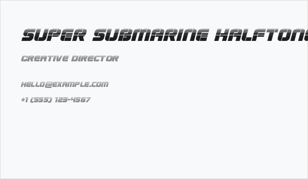 Super Submarine Halftone Italic Business Card