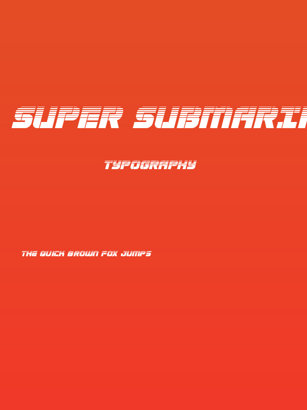 Super Submarine Halftone Italic Poster