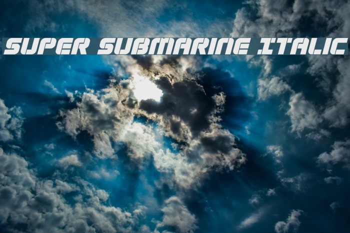 Super Submarine Italic Font examples
