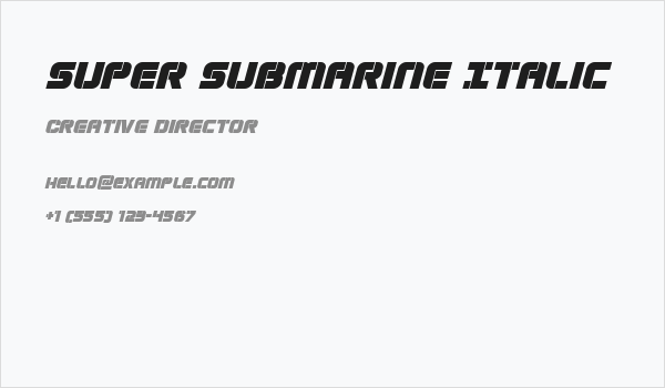 Super Submarine Italic Business Card