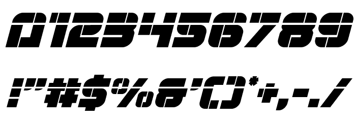 Super Submarine Laser Italic Font OTHER CHARS