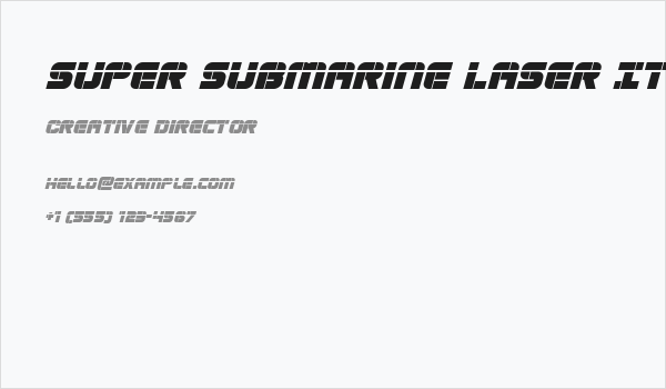 Super Submarine Laser Italic Business Card