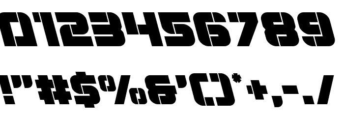 Super Submarine Leftalic Font OTHER CHARS