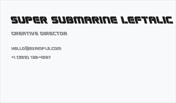 Super Submarine Leftalic Business Card