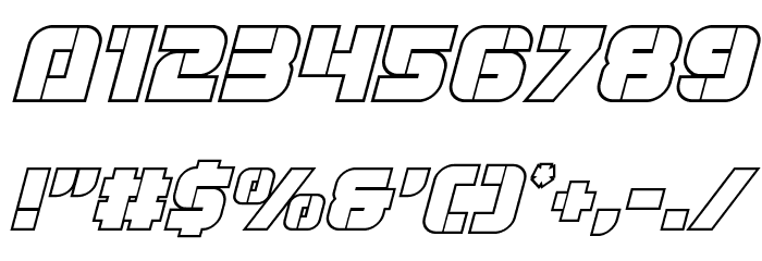 Super Submarine Outline Italic Font OTHER CHARS