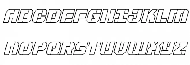 Super Submarine Outline Italic फ़ॉन्ट अपरकेस