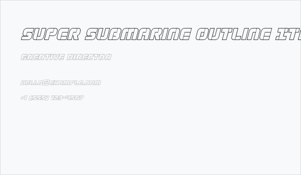 Super Submarine Outline Italic Business Card