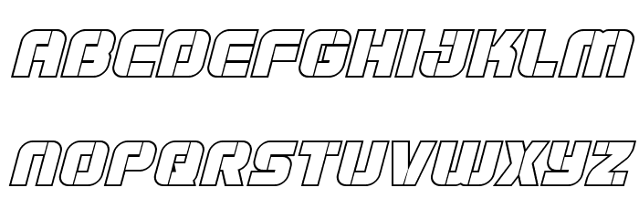 Super Submarine Outline Italic Font LOWERCASE