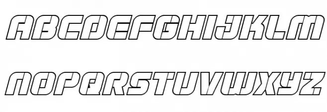 Super Submarine Outline Italic फ़ॉन्ट लोअरकेस