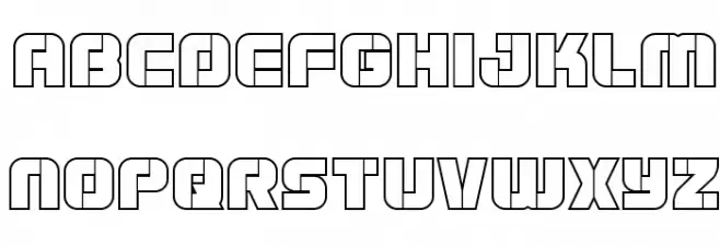 Super Submarine Outline Caratteri MINUSCOLO