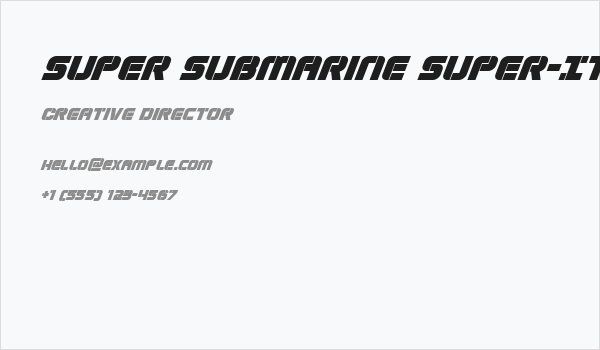 Super Submarine Super-Italic Business Card