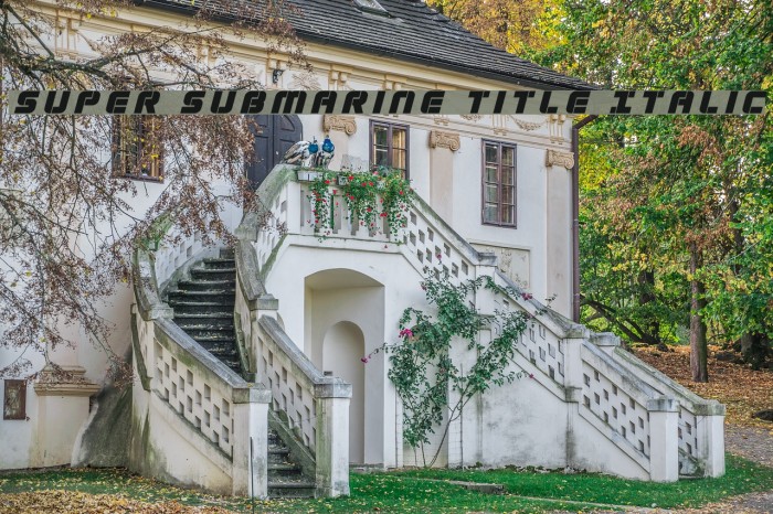 Super Submarine Title Italic Font examples