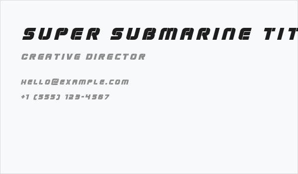 Super Submarine Title Italic Business Card