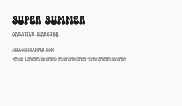 Super Summer Business Card