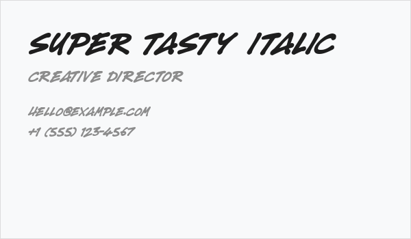 Super Tasty Italic Business Card