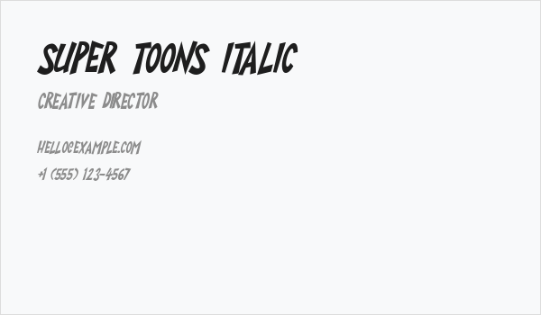 Super Toons Italic Business Card
