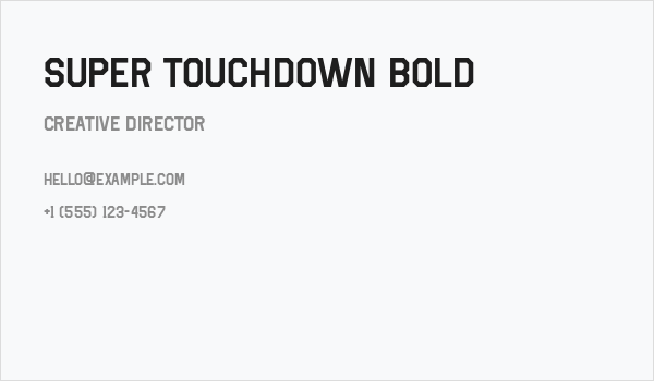 Super Touchdown Bold Business Card