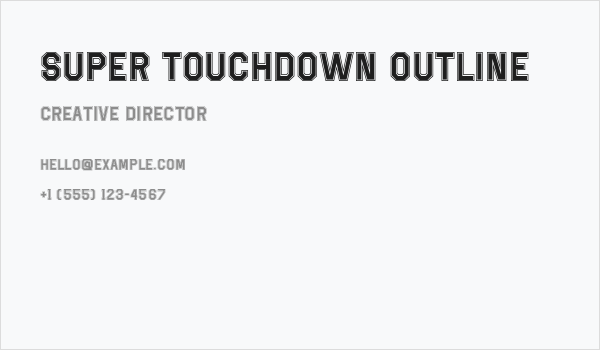 Super Touchdown Outline Business Card