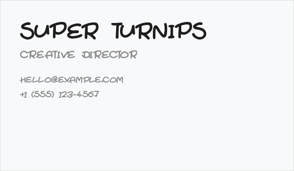 Super Turnips Business Card