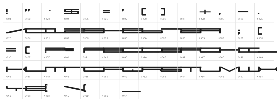 Super Ultra 911 Character Map